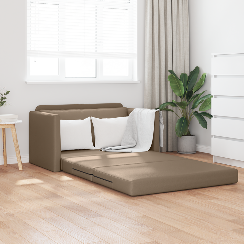 vidaXL Kanapéágy Cappuccino 124 x 71 x 78 cm Mübőr