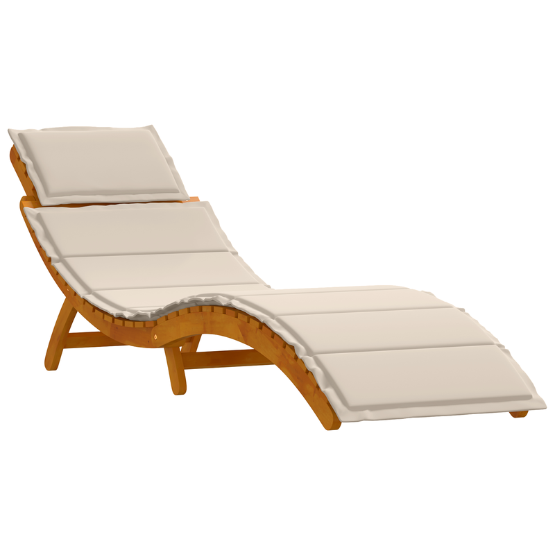 vidaXL Napozóágy párnával 2 pcs Fehér 184 x 55 x 64cm Tömör akácfa