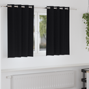 vidaXL Fekete Függöny Gyűrűkkel 2 pcs Fekete 140 x 140 cm Poliészter