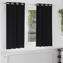 vidaXL Fekete Függöny Gyűrűkkel 2 pcs Fekete 175 x 140 cm Poliészter