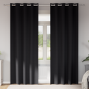 vidaXL Fekete Függöny Gyűrűkkel 2 pcs Fekete 260 x 140 cm Poliészter