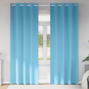 vidaXL Fekete Függöny Gyűrűkkel 2 pcs Világoskék 260 x 140 cm