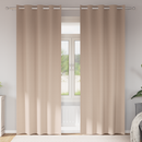vidaXL Fekete Függöny Gyűrűkkel 2 pcs Tópszínű 260 x 140 cm Poliészter