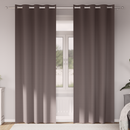 vidaXL Fekete Függöny Gyűrűkkel 2 pcs Sötét Barna 225 x 140 cm