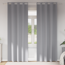 vidaXL Fekete Függöny Gyűrűkkel 2 pcs Világosszürke 260 x 140 cm