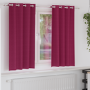 vidaXL Fekete Függöny Gyűrűkkel 2 pcs Bordó 175 x 140 cm Poliészter