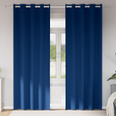 vidaXL Fekete Függöny Gyűrűkkel 2 pcs Sötét kék 245 x 140 cm