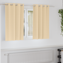 vidaXL Fekete Függöny Gyűrűkkel 2 pcs Krém 140 x 140 cm Poliészter