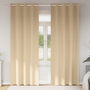 vidaXL Fekete Függöny Gyűrűkkel 2 pcs Krém 260 x 140 cm Poliészter