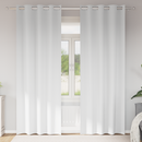 vidaXL Fekete Függöny Gyűrűkkel 2 pcs Tiszta Fehér 245 x 140 cm