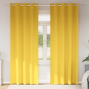 vidaXL Fekete Függöny Gyűrűkkel 2 pcs Mustár sárga 245 x 140 cm