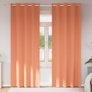 vidaXL Fekete Függöny Gyűrűkkel 2 pcs Terrakotta 260 x 140 cm