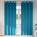 vidaXL Fekete Függöny Gyűrűkkel 2 pcs Türkiz 245 x 140 cm Poliészter