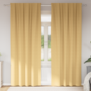 vidaXL Fekete Függöny Gyűrűkkel 2 pcs Bézs 245 x 140 cm Poliészter