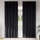 vidaXL Fekete Függöny Gyűrűkkel 2 pcs Fekete 245 x 140 cm Poliészter