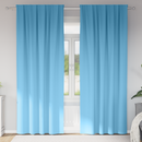 vidaXL Fekete Függöny Gyűrűkkel 2 pcs Világoskék 245 x 140 cm