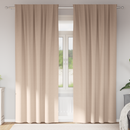 vidaXL Fekete Függöny Gyűrűkkel 2 pcs Tópszínű 225 x 140 cm Poliészter