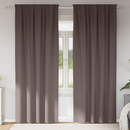 vidaXL Fekete Függöny Gyűrűkkel 2 pcs Sötét Barna 260 x 140 cm