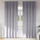 vidaXL Fekete Függöny Gyűrűkkel 2 db Fém Szürke 245 x 140 cm