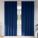 vidaXL Fekete Függöny Gyűrűkkel 2 pcs Sötét kék 225 x 140 cm