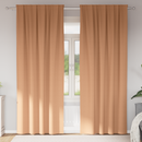 vidaXL Fekete Függöny Gyűrűkkel 2 pcs Világos Barna 225 x 140 cm