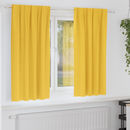 vidaXL Fekete Függöny Gyűrűkkel 2 pcs Mustár sárga 175 x 140 cm