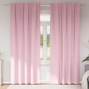 vidaXL Fekete Függöny Gyűrűkkel 2 pcs Babarózsaszín 260 x 140 cm