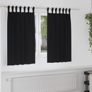 vidaXL Fekete Függöny Gyűrűkkel 2 pcs Fekete 140 x 140 cm Poliészter
