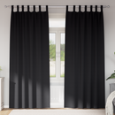 vidaXL Fekete Függöny Gyűrűkkel 2 pcs Fekete 225 x 140 cm Poliészter