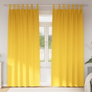 vidaXL Fekete Függöny Gyűrűkkel 2 pcs Mustár sárga 260 x 140 cm