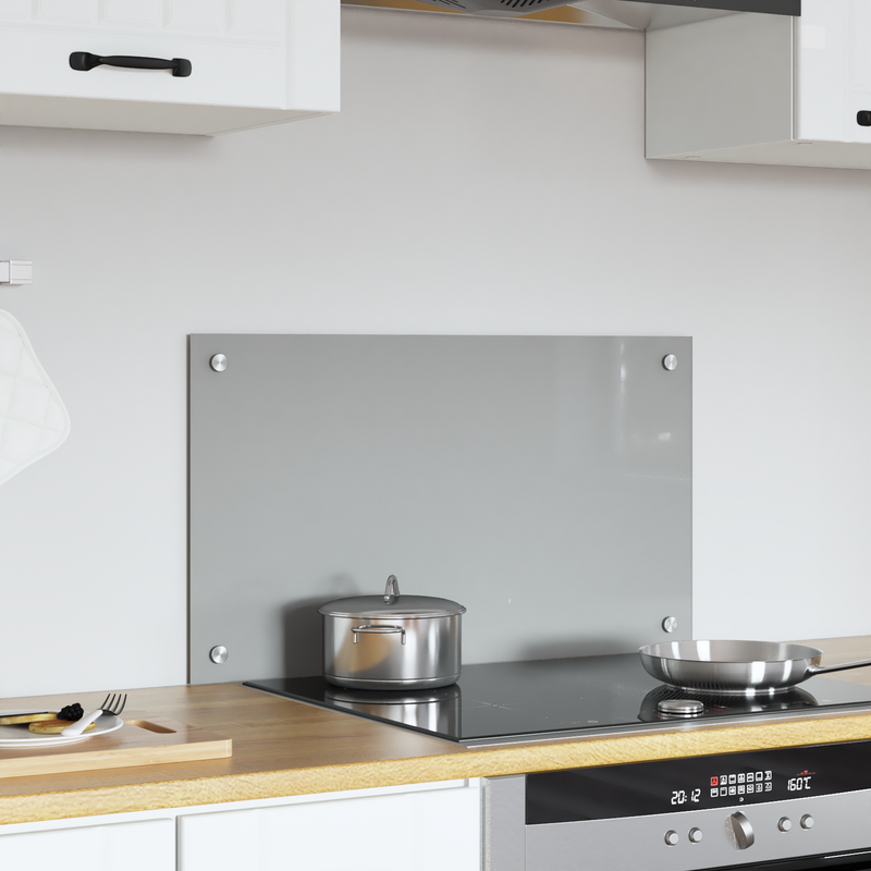vidaXL Konyhai splashback Világosszürke 70 x 40 x 0.6 cm edzett üveg