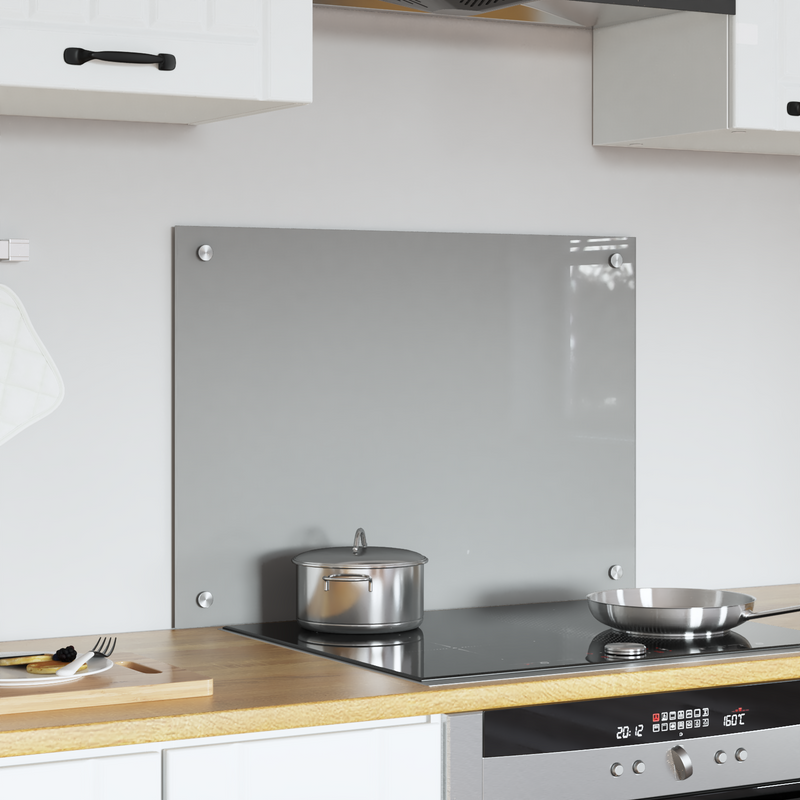 vidaXL Konyhai splashback Világosszürke 70 x 50 x 0.6 cm edzett üveg