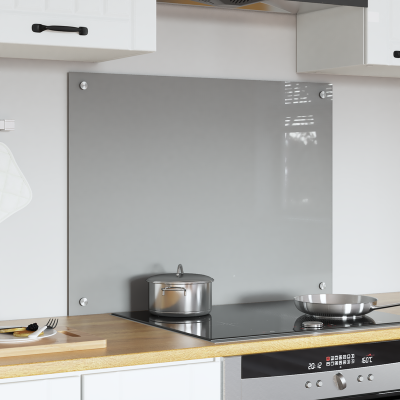 vidaXL Konyhai splashback Világosszürke 80 x 60 x 0.6 cm edzett üveg