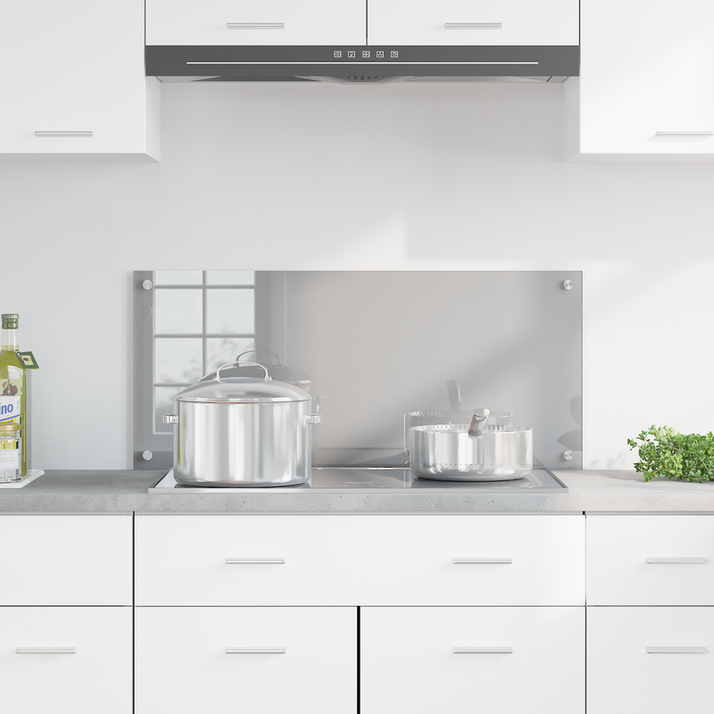 vidaXL Konyhai splashback Világosszürke 90 x 40 x 0.6 cm edzett üveg