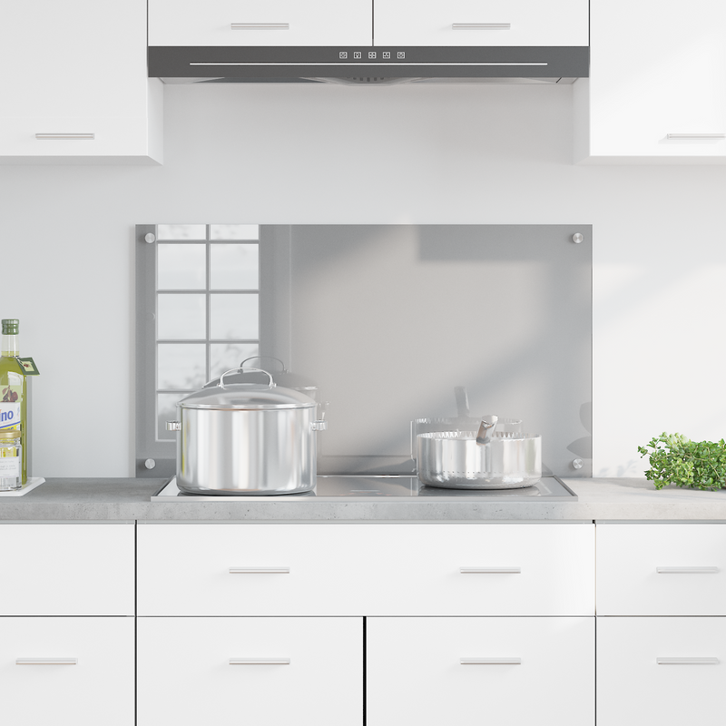 vidaXL Konyhai splashback Világosszürke 90 x 50 x 0.6 cm edzett üveg