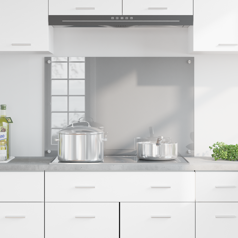 vidaXL Konyhai splashback Világosszürke 90 x 60 x 0.6 cm edzett üveg
