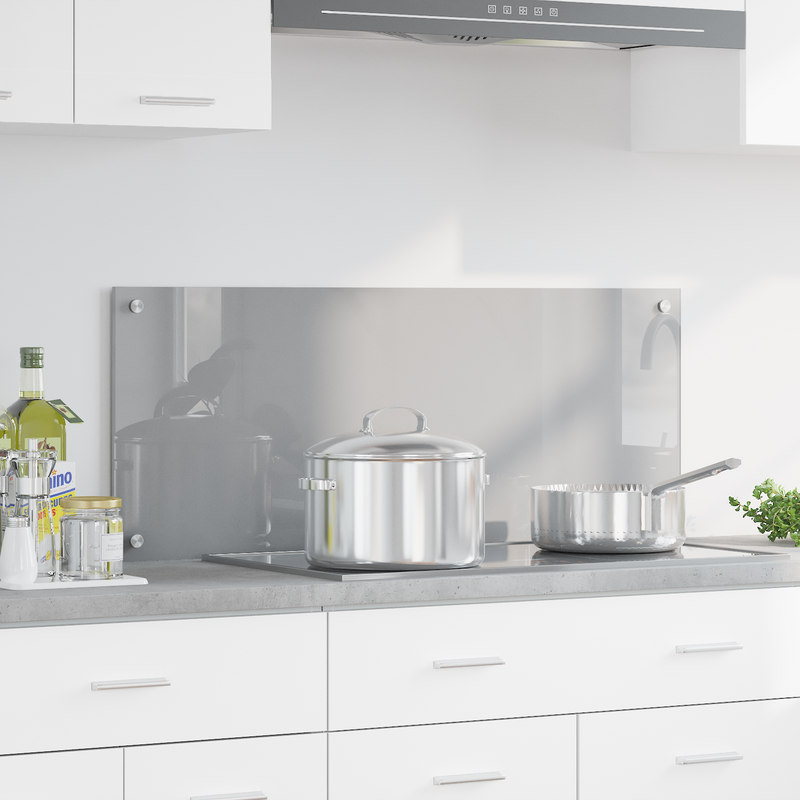 vidaXL Konyhai splashback Világosszürke 100 x 40 x 0.6 cm edzett üveg