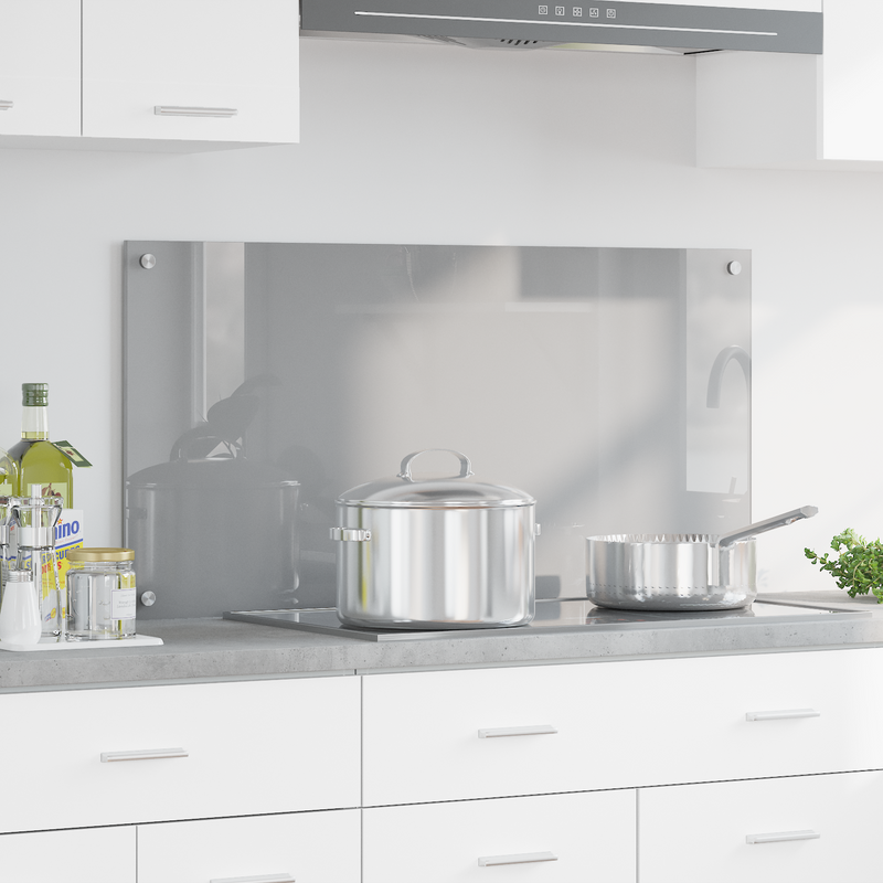 vidaXL Konyhai splashback Világosszürke 100 x 50 x 0.6 cm edzett üveg
