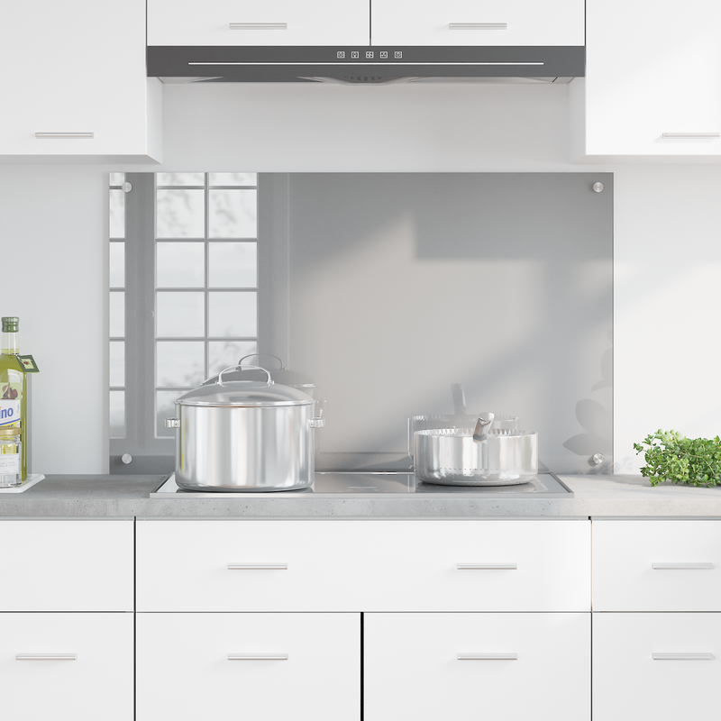 vidaXL Konyhai splashback Világosszürke 100 x 60 x 0.6 cm edzett üveg