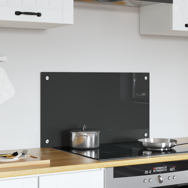 vidaXL Konyhai splashback Sötétszürke 70 x 40 x 0.6 cm edzett üveg
