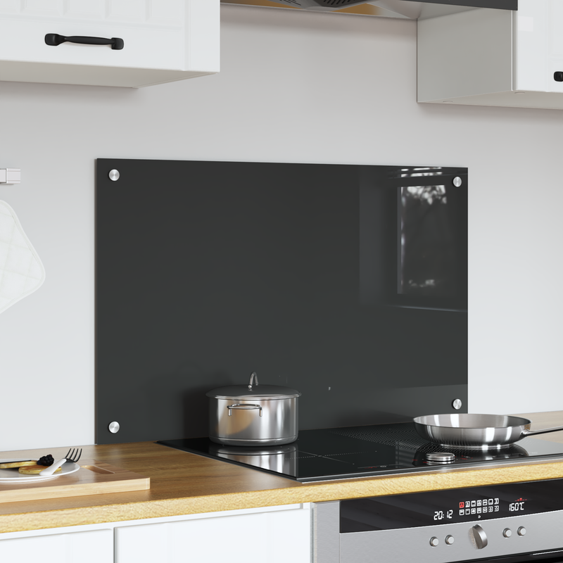 vidaXL Konyhai splashback Sötétszürke 80 x 50 x 0.6 cm edzett üveg