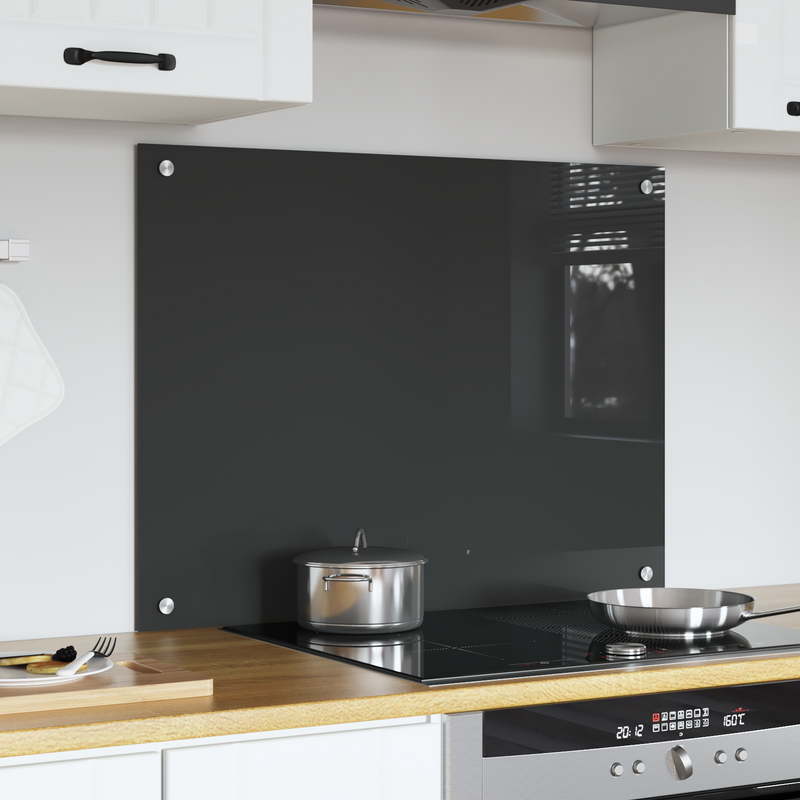 vidaXL Konyhai splashback Sötétszürke 80 x 60 x 0.6 cm edzett üveg