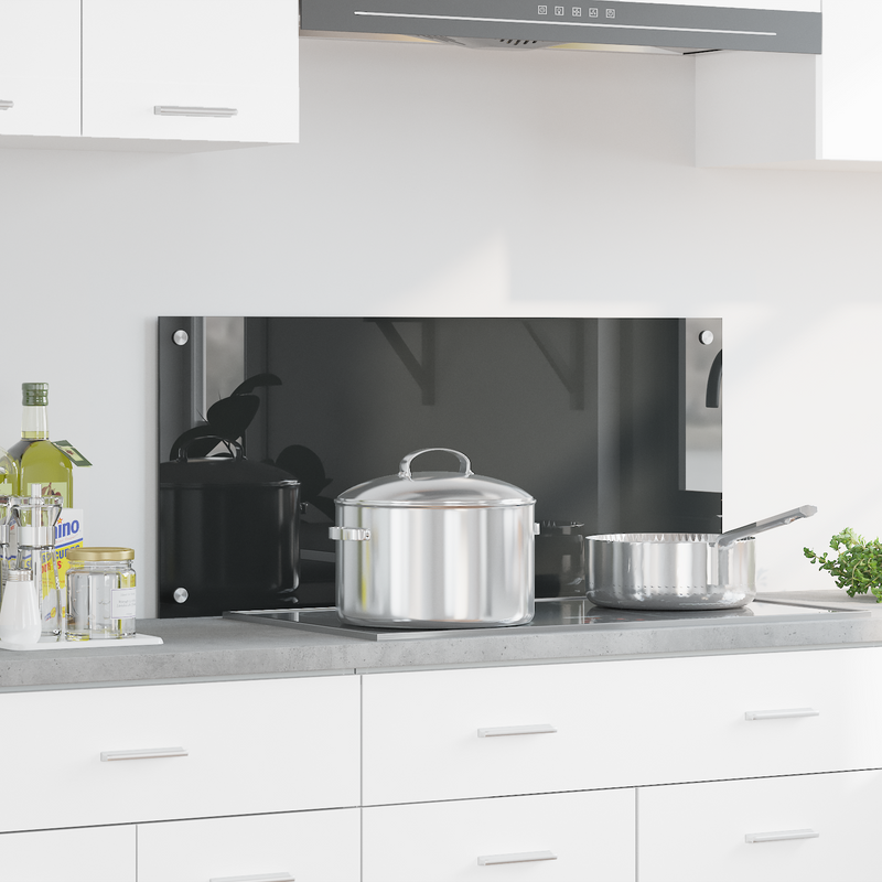 vidaXL Konyhai splashback Sötétszürke 90 x 40 x 0.6 cm edzett üveg