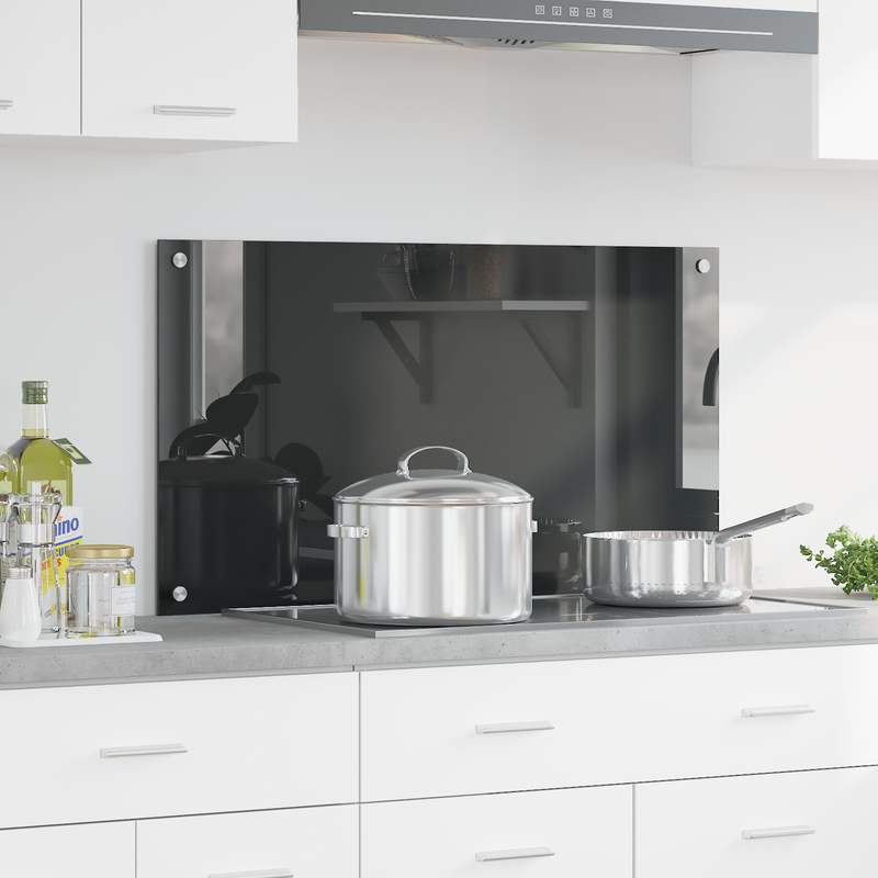 vidaXL Konyhai splashback Sötétszürke 90 x 50 x 0.6 cm edzett üveg