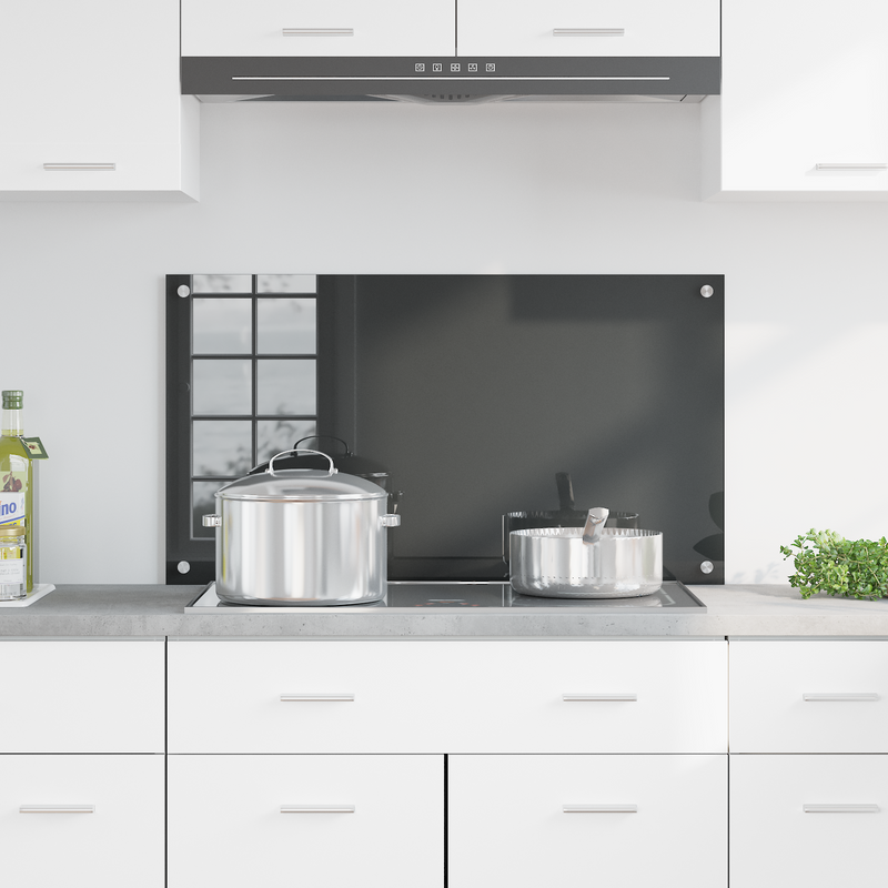 vidaXL Konyhai splashback Sötétszürke 90 x 50 x 0.6 cm edzett üveg