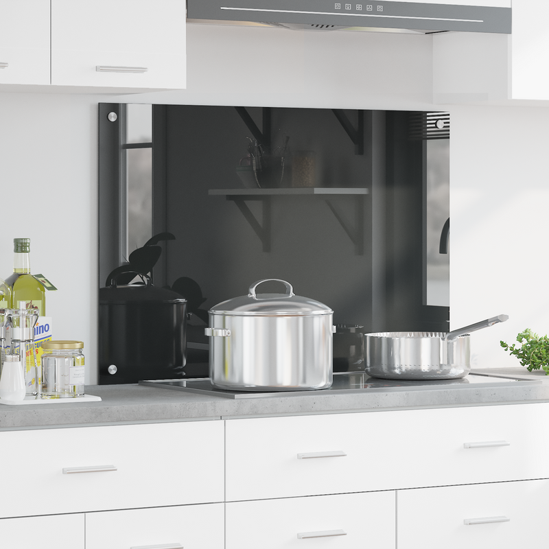vidaXL Konyhai splashback Sötétszürke 90 x 60 x 0.6 cm edzett üveg