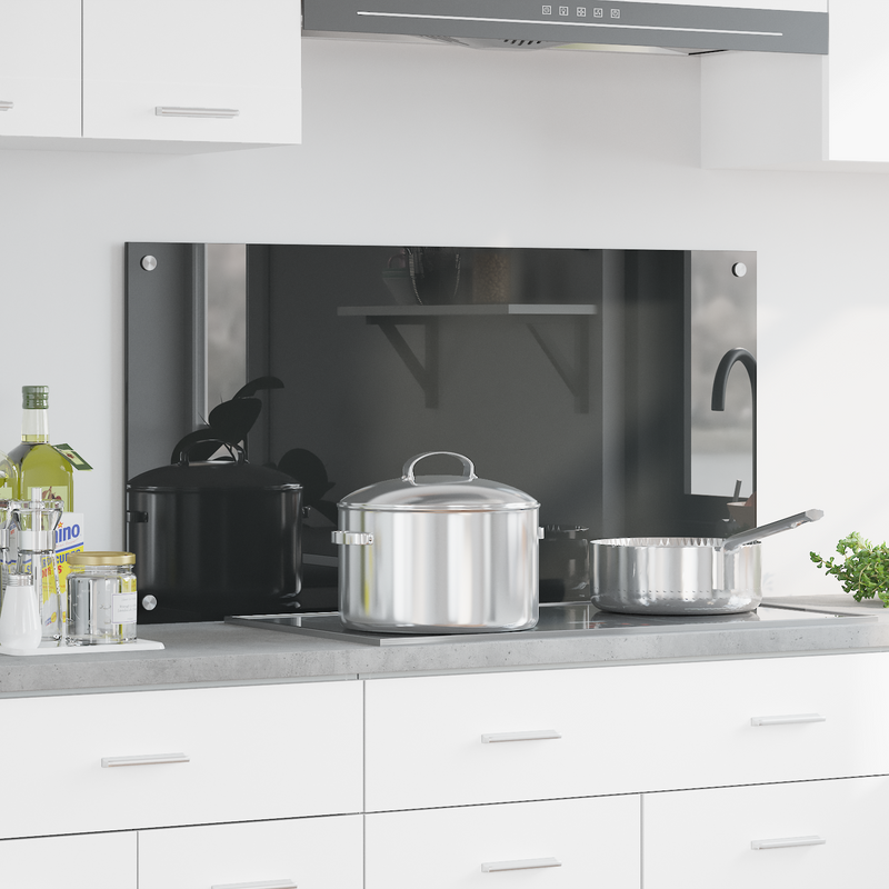 vidaXL Konyhai splashback Sötétszürke 100 x 50 x 0.6 cm edzett üveg