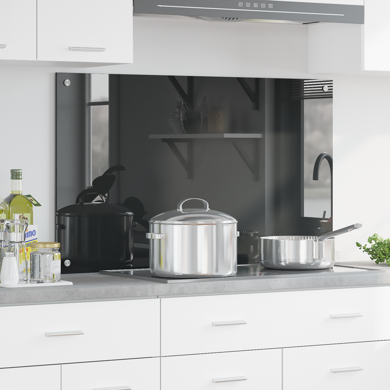 vidaXL Konyhai splashback Sötétszürke 100 x 60 x 0.6 cm edzett üveg
