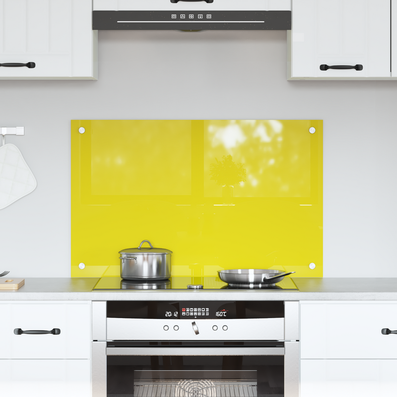 vidaXL Konyhai splashback Sárga 80 x 50 x 0.6 cm edzett üveg