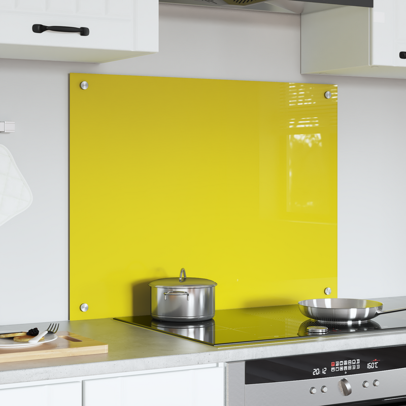 vidaXL Konyhai splashback Sárga 80 x 60 x 0.6 cm edzett üveg